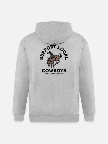Soutenez les cow-boys locaux - Gildan Heavy Blend Sweat à capuche zippé pour adulte - gris chiné