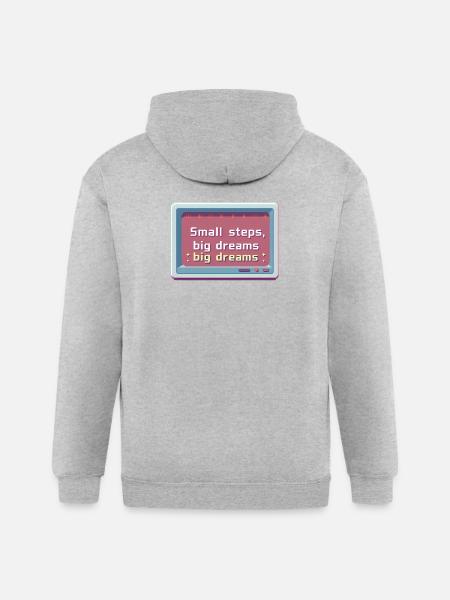 Small Steps Big Dreams Pixel - Gildan Heavy Blend Adult Zip Hoodie - heather gray
