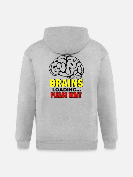 Brain Loading Please Wait - Gildan Heavy Blend Adult Zip Hoodie - heather gray