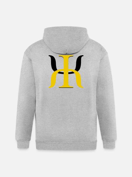 Golden Lambda Glyph - Gildan Heavy Blend Adult Zip Hoodie - heather gray