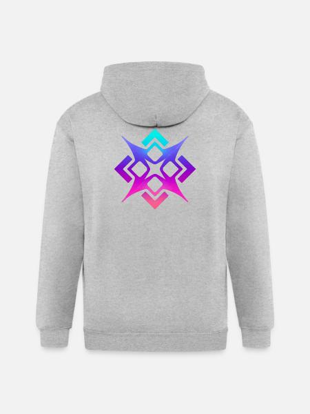 Prismatic Star Glyph - Gildan Heavy Blend Adult Zip Hoodie - heather gray