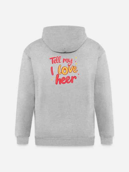 Tell My I Love Heer - Gildan Heavy Blend Adult Zip Hoodie - heather gray