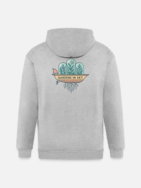 Gardens in Sky Terrarium Boat - Gildan Heavy Blend Adult Zip Hoodie - heather gray