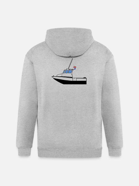 Scuba Boat - Gildan Heavy Blend Adult Zip Hoodie - heather gray
