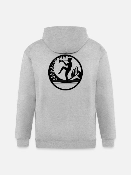 Horn Dancer Emblem - Gildan Heavy Blend Adult Zip Hoodie - heather gray