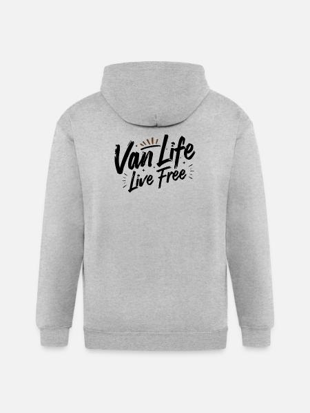 Van Life - Nocturnal Silhouette Sunburst - Gildan Heavy Blend Adult Zip Hoodie - heather gray