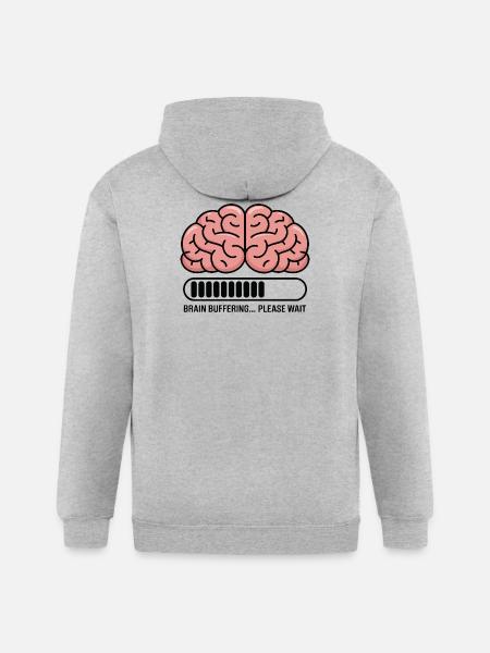 Brain Buffering Loading Graphic - Gildan Heavy Blend Adult Zip Hoodie - heather gray
