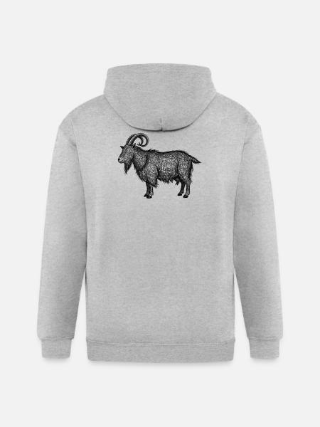 Midnight Nebula Goat - Gildan Heavy Blend Adult Zip Hoodie - heather gray
