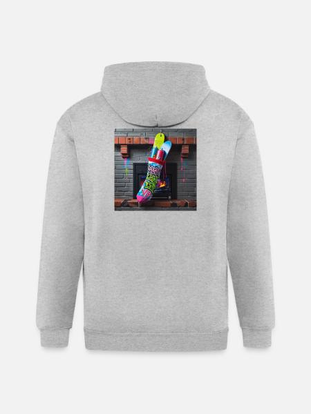 Naughty List Graffiti Sock - Gildan Heavy Blend Adult Zip Hoodie - heather gray