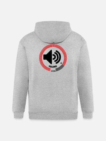 Volume Level - Gildan Heavy Blend Adult Zip Hoodie - heather gray
