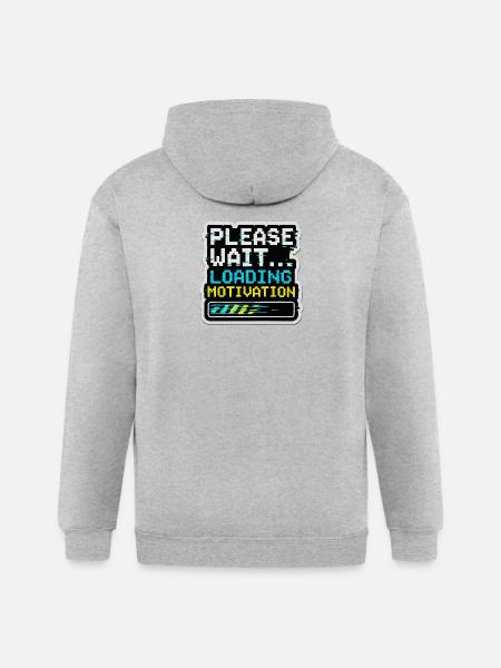 Please Wait Loading Motivation - Gildan Heavy Blend Adult Zip Hoodie - heather gray