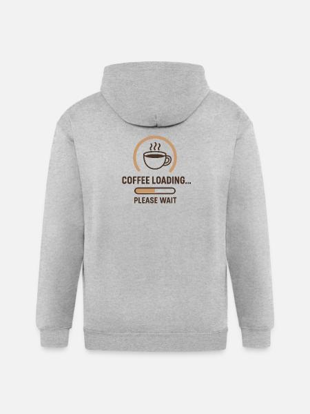 Coffee Loading Please Wait - Gildan Heavy Blend Adult Zip Hoodie - heather gray