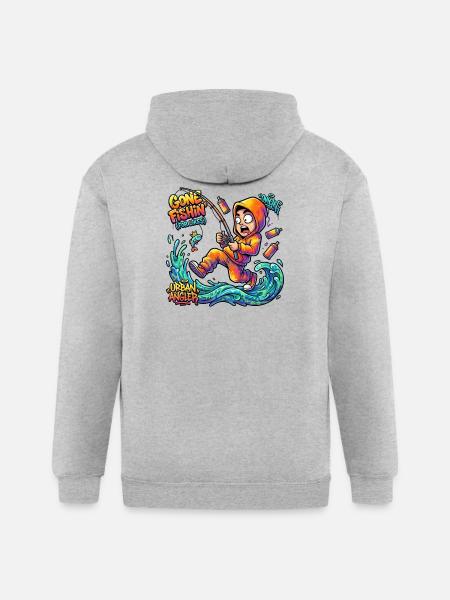 Urban Angler Neon Splash - Gildan Heavy Blend Adult Zip Hoodie - heather gray