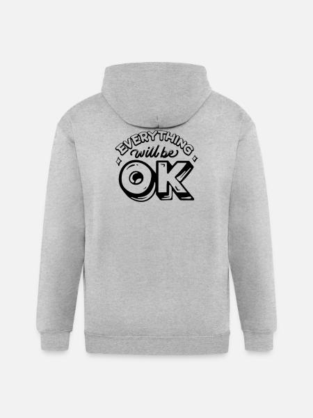 Everything Will Be OK - Gildan Heavy Blend Adult Zip Hoodie - heather gray