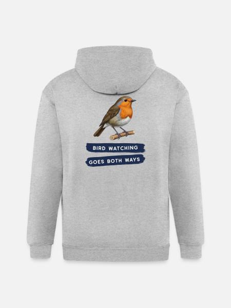 Bird Watching Goes Both Ways - Gildan Heavy Blend Adult Zip Hoodie - heather gray