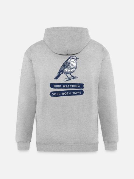 Bird Watching Goes Both Ways - Gildan Heavy Blend Adult Zip Hoodie - heather gray
