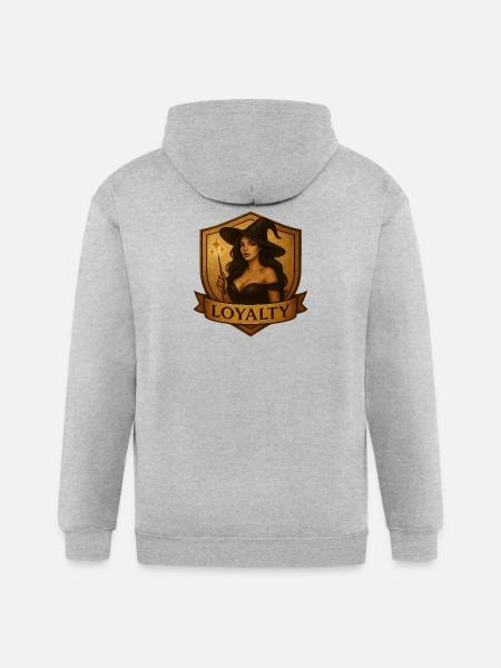 Witch Loyalty Shield Emblem - Gildan Heavy Blend Adult Zip Hoodie - heather gray