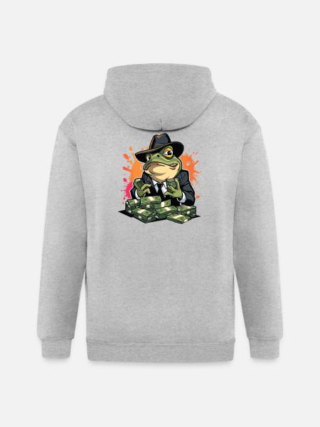 Exaggerated Expression Vector Illustration - Gildan Heavy Blend Adult Zip Hoodie - heather gray