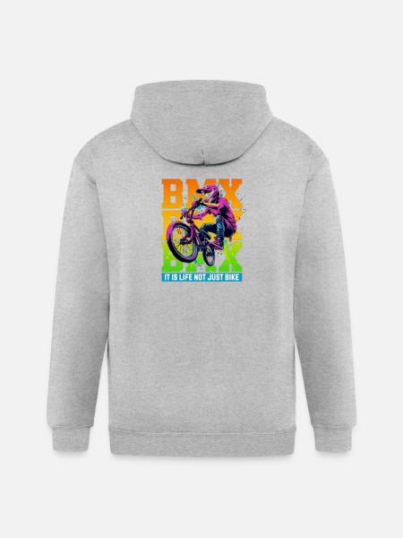 Neon BMX Rider Splash - Gildan Heavy Blend Adult Zip Hoodie - heather gray