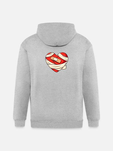 Healing Heart - Gildan Heavy Blend Adult Zip Hoodie - heather gray
