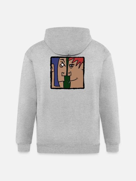 Face to face - Gildan Heavy Blend Adult Zip Hoodie - heather gray