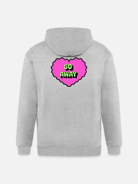 Go Away - Gildan Heavy Blend Adult Zip Hoodie - heather gray