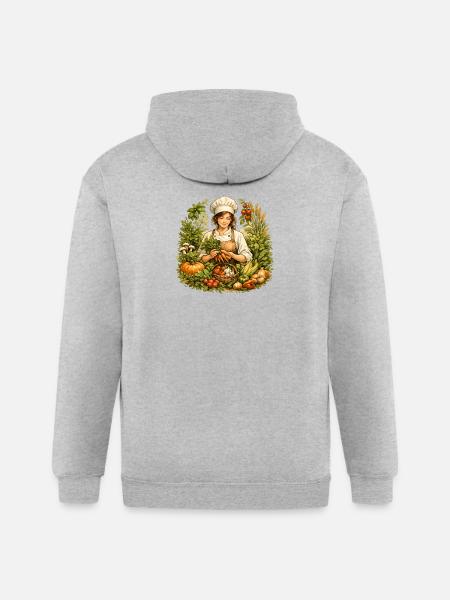 Autumn Harvest Kitchen Charm - Gildan Heavy Blend Adult Zip Hoodie - heather gray