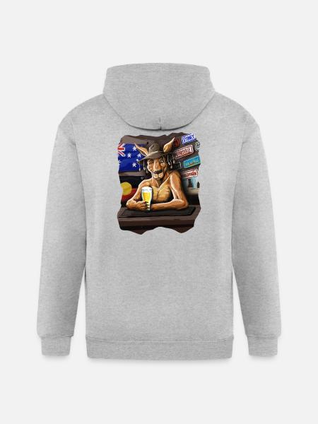 AUSSIE PUB ROO - Gildan Heavy Blend Adult Zip Hoodie - heather gray