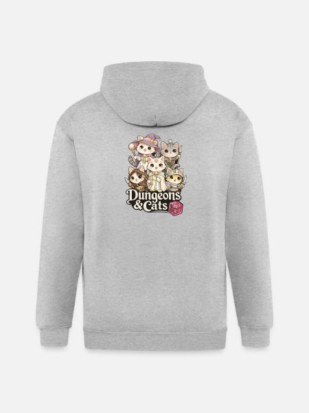 Dungeons & Cats - Gildan Heavy Blend Adult Zip Hoodie - heather gray