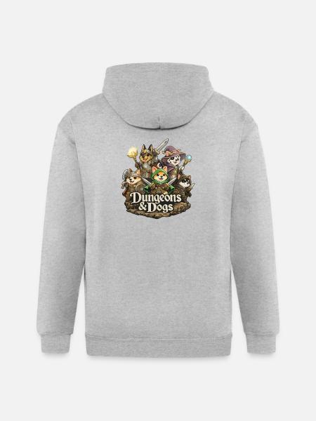 Dungeons & Dogs - Gildan Heavy Blend Adult Zip Hoodie - heather gray