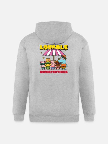 Lovable Hyperfections Umbrella Crew - Gildan Heavy Blend Adult Zip Hoodie - heather gray