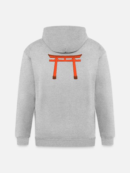 Vivid Torii Gate - Gildan Heavy Blend Adult Zip Hoodie - heather gray
