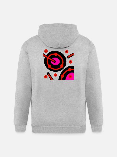 Neon Orbit Circuit - Gildan Heavy Blend Adult Zip Hoodie - heather gray