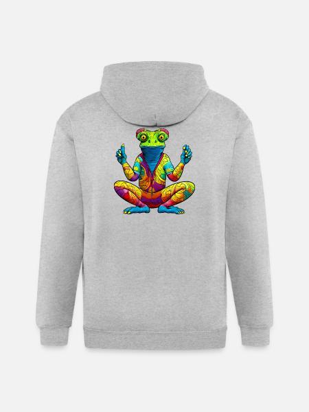 Chameleon Yoga - Gildan Heavy Blend Adult Zip Hoodie - heather gray