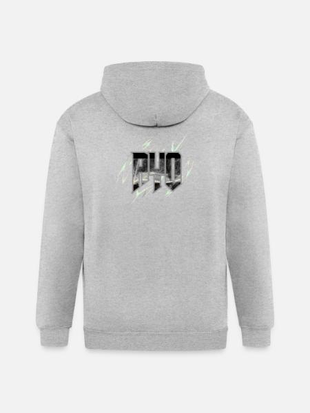 Electric WU Glyph with Lightning - Gildan Heavy Blend Adult Zip Hoodie - heather gray