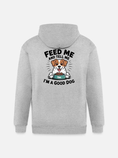 Happy Pup Meal Moment - Gildan Heavy Blend Adult Zip Hoodie - heather gray
