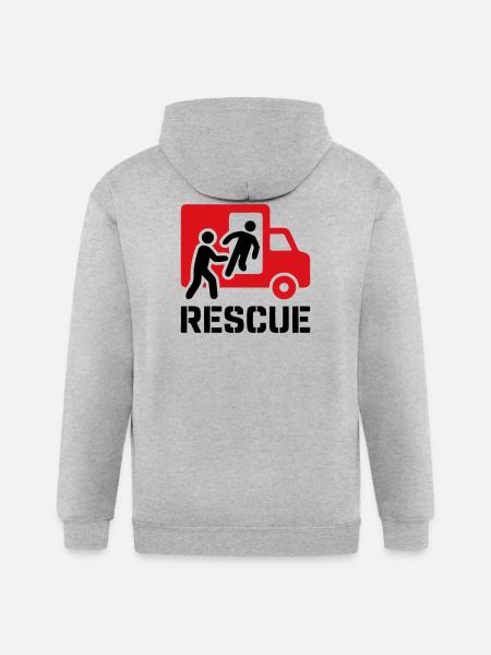 Rescue EMS Paramedic Action - Gildan Heavy Blend Adult Zip Hoodie - heather gray