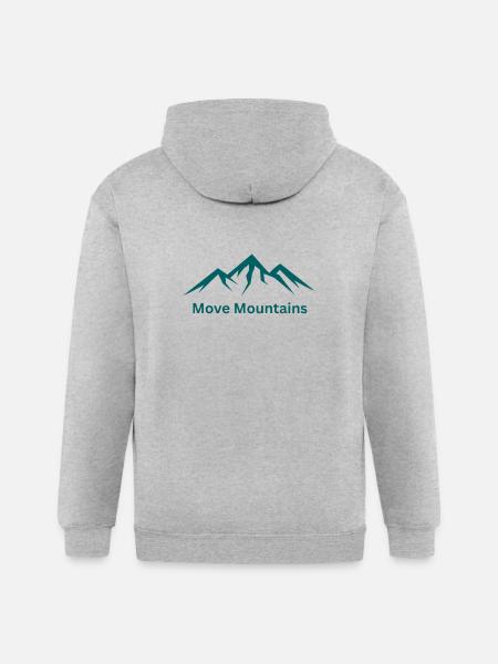 Move Mountains Mountain Crest Logo - Gildan Heavy Blend Adult Zip Hoodie - heather gray