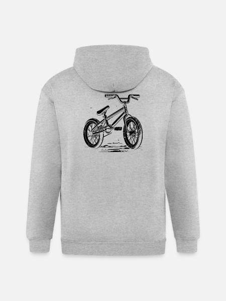 BMX Bike - Gildan Heavy Blend Adult Zip Hoodie - heather gray