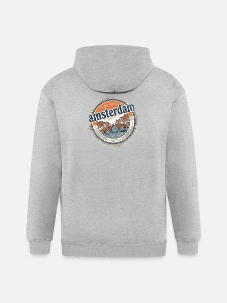 Amsterdam Bridge City Seal - Gildan Heavy Blend Adult Zip Hoodie - heather gray