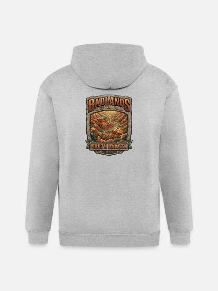 Badlands National Park Tee - Gildan Heavy Blend Adult Zip Hoodie - heather gray