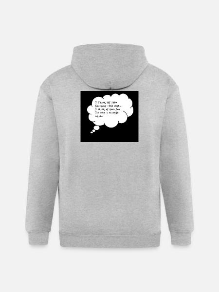 Romantic Thought Bubble Quote - Gildan Heavy Blend Adult Zip Hoodie - heather gray