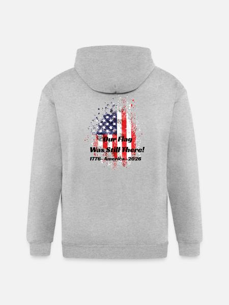 Our Flag Was Still There! - Gildan Heavy Blend Adult Zip Hoodie - heather gray