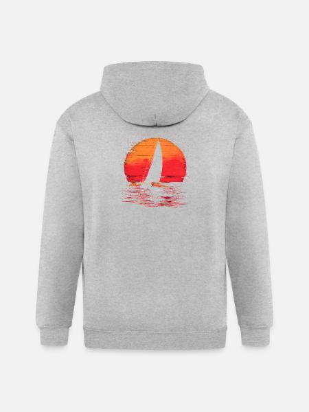 Sailing Steamwave - Gildan Heavy Blend Adult Zip Hoodie - heather gray