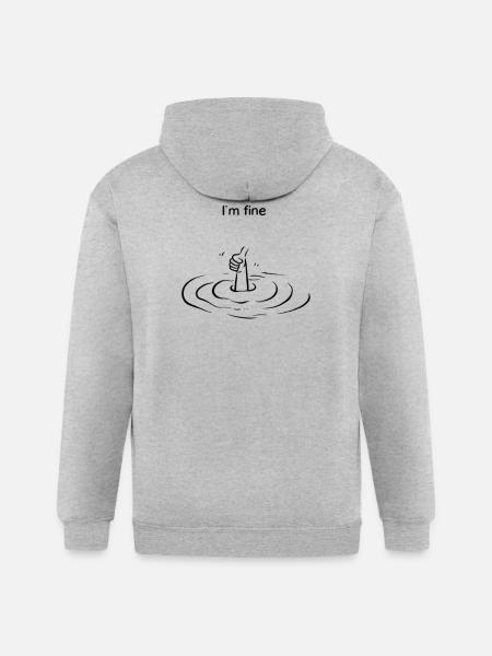 Thumbs Up Ripple Graphic - Gildan Heavy Blend Adult Zip Hoodie - heather gray