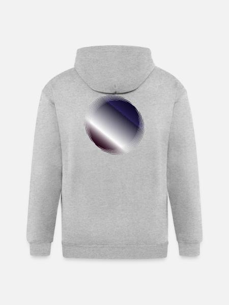 Circular Gradient Ripple - Gildan Heavy Blend Adult Zip Hoodie - heather gray