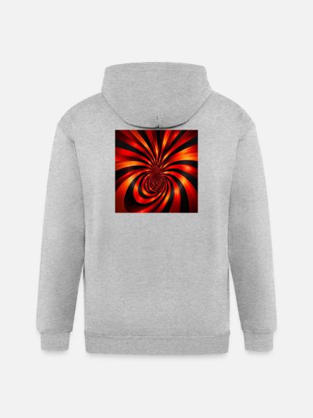 Crimson Spiral Ember - Gildan Heavy Blend Adult Zip Hoodie - heather gray