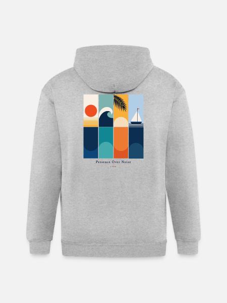 Presence Over Noise - Gildan Heavy Blend Adult Zip Hoodie - heather gray
