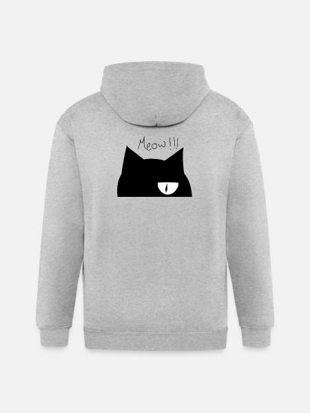 Cute cat face - Gildan Heavy Blend Adult Zip Hoodie - heather gray