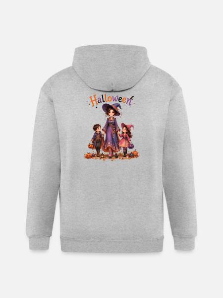 Halloween family - Gildan Heavy Blend Adult Zip Hoodie - heather gray